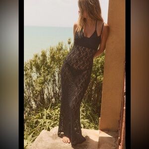 Zara Long Lace Dress Size Medium